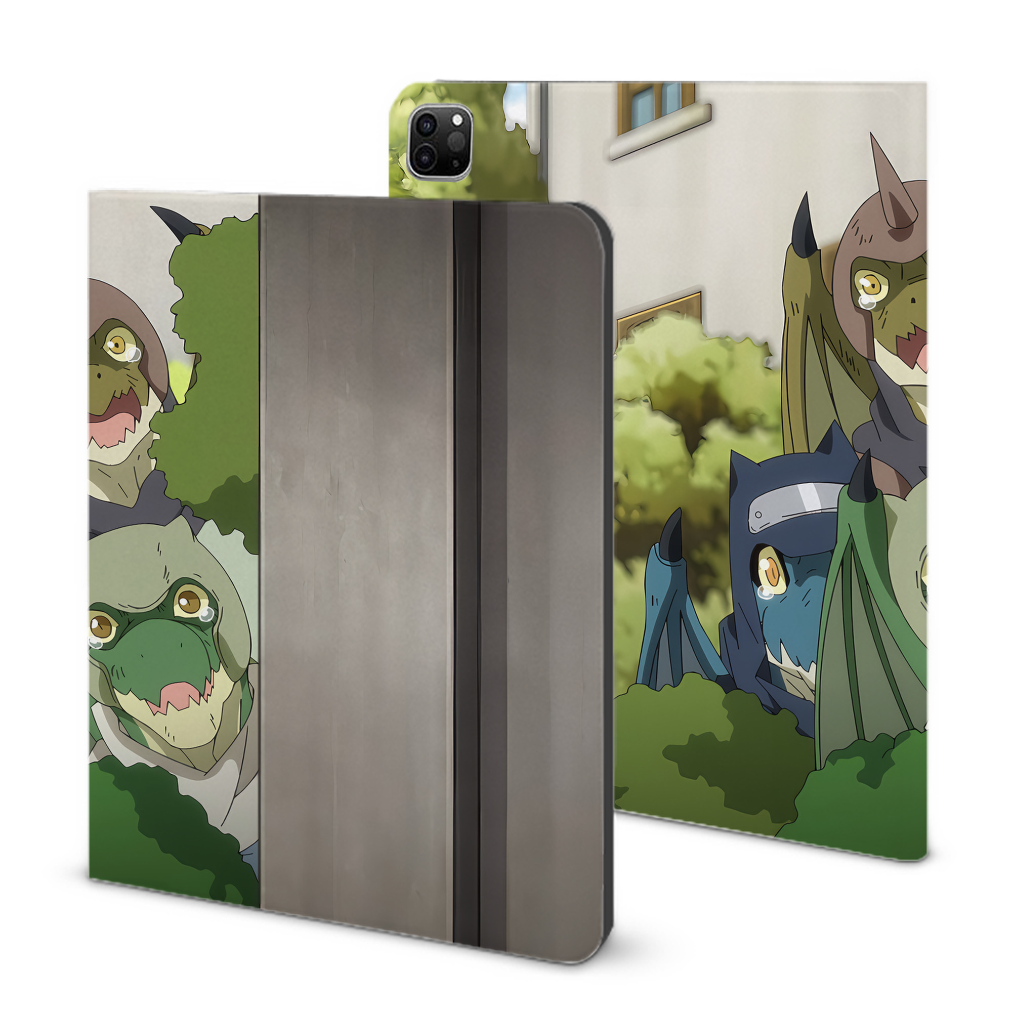 （画像用） 転スラ Regarding Reincarnated to Slime IPad ケース ブック型 PUレザー TPU 耐衝撃 軽量 薄型 ペン収納なし 全面保護 IPad 各モデル対応